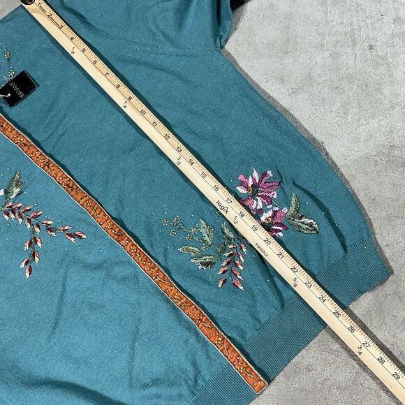 NWT Venezia Multicolor Floral Crew Neck Cardigan Sweater Women Size 14/16 - Picture 9 of 13